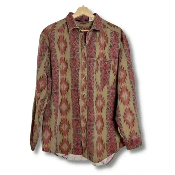 Woolrich Men's Shirt Button Down Aztec Western Rustic Heritage Collared XL - Picture 1 of 5